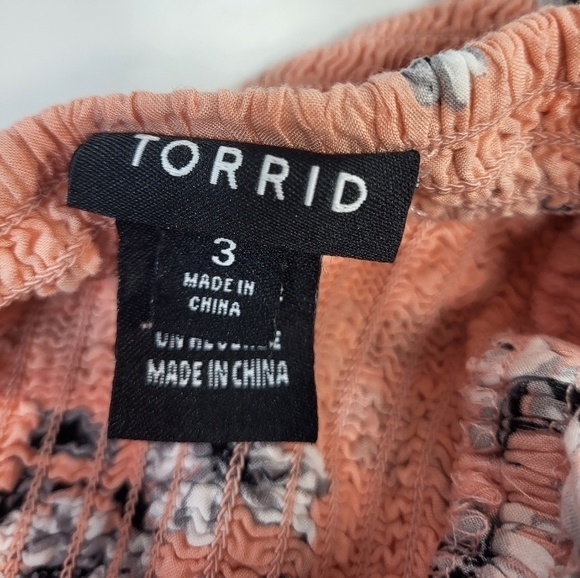 Torrid Coral Floral Bow Challis Cami - Picture 6 of 7